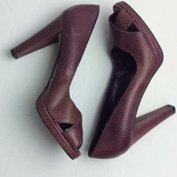 Steven Madden Ladies Mauve Snakeskin Heels Sz 8.5 - Picture 3 of 8